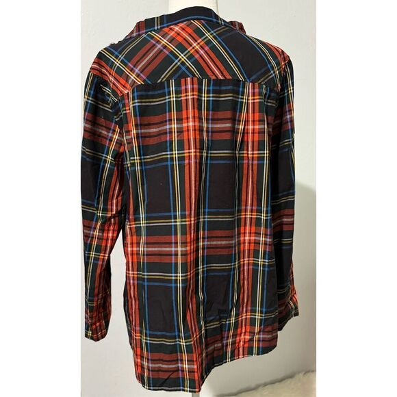 J.Crew Funnelneck shirt in Stewart tartan with jeweled buttons on shoulder stewa - Picture 11 of 12